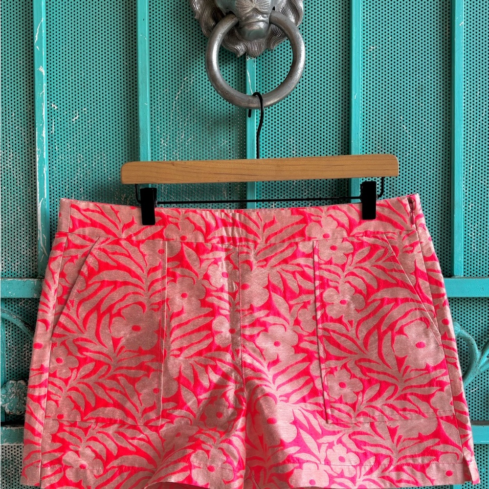J.Crew Neon Pink Tropical Floral Shorts